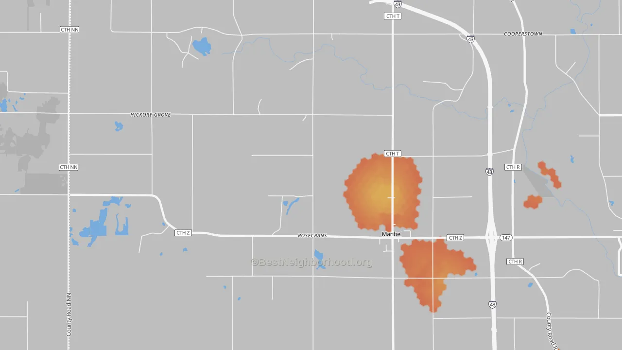 Bike Grade map of Rosecrans, WI