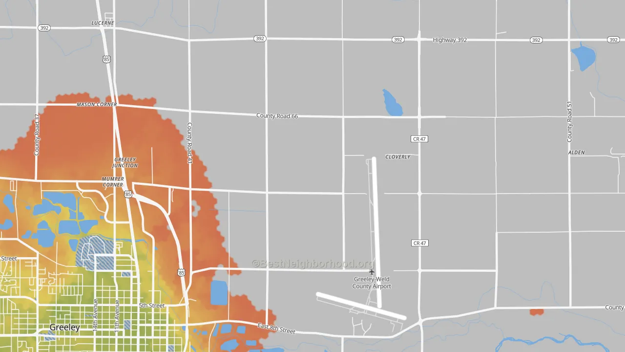 Bike Grade map of Rosedale, CO