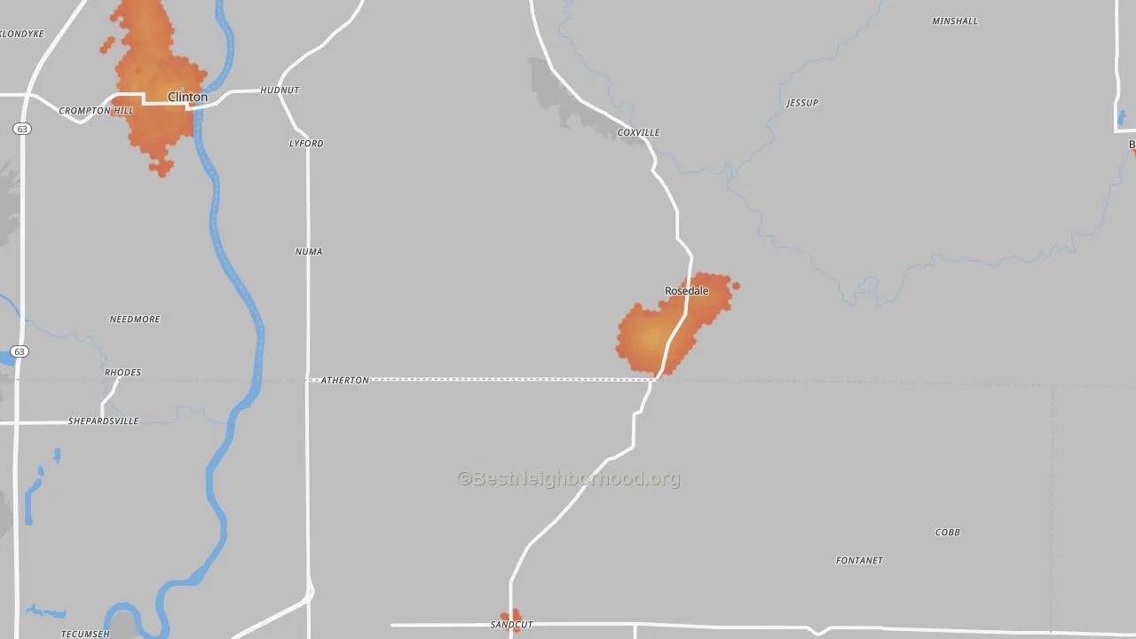 Bike Grade map of Rosedale, IN