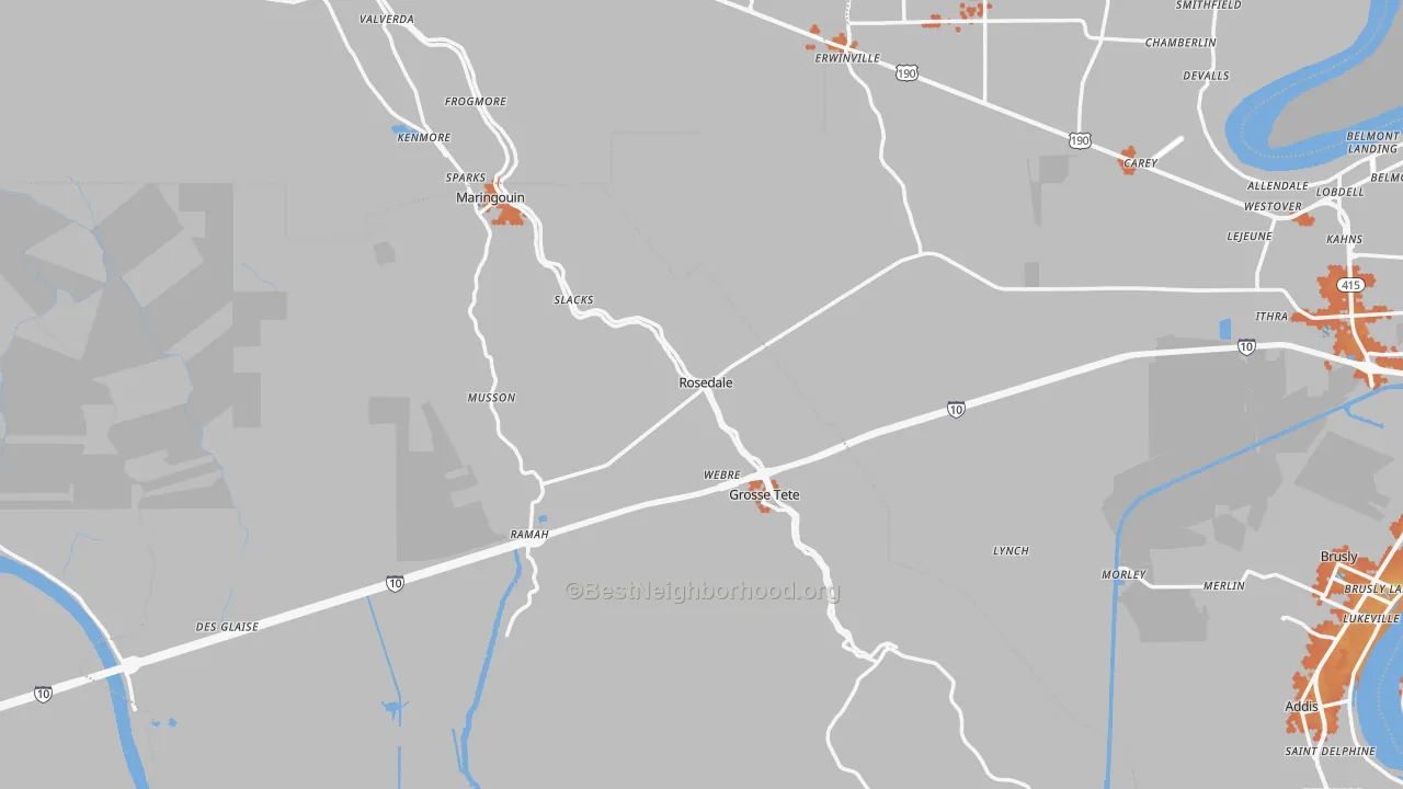 Bike Grade map of Rosedale, LA