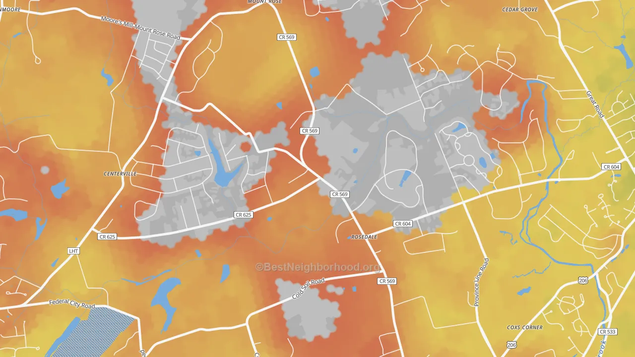 Bike Grade map of Rosedale, NJ