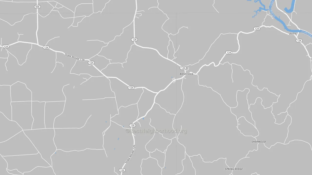 Bike Grade map of Rosefield, LA