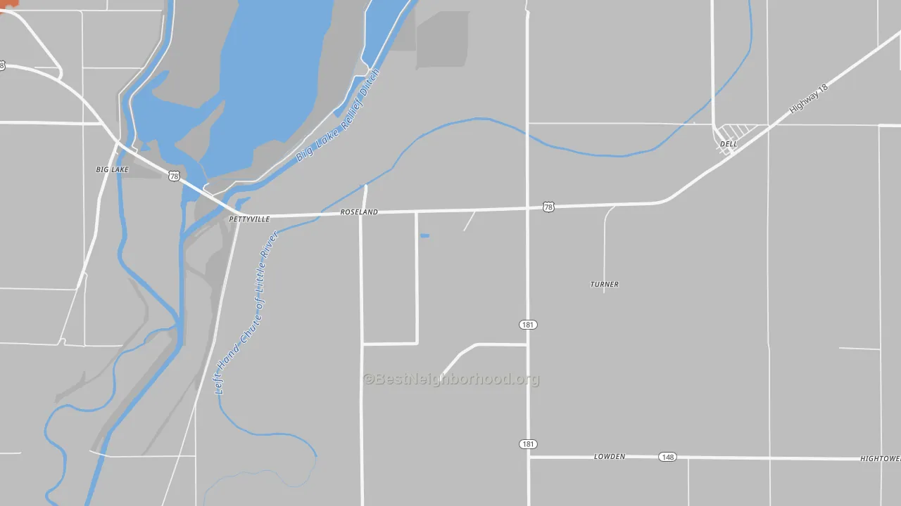 Bike Grade map of Roseland, AR
