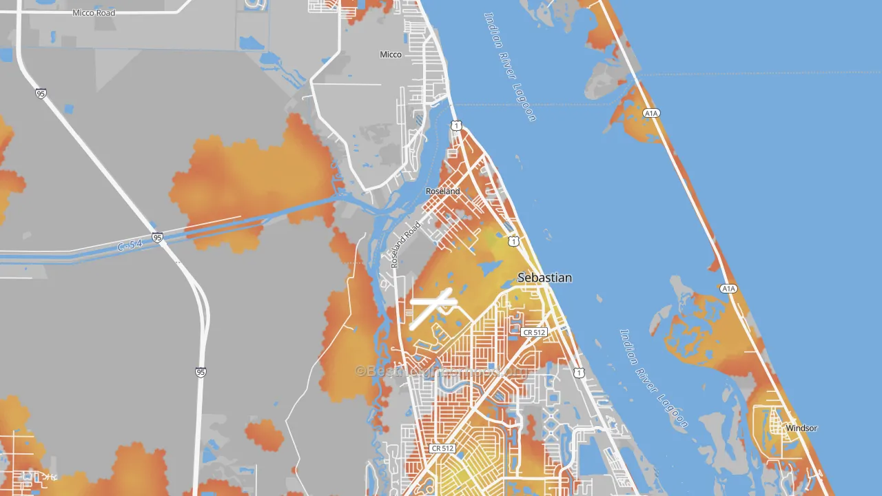 Bike Grade map of Roseland, FL
