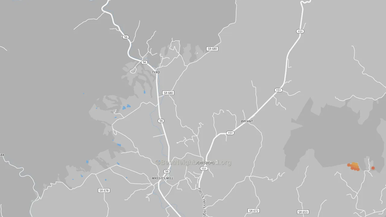 Bike Grade map of Roseland, VA