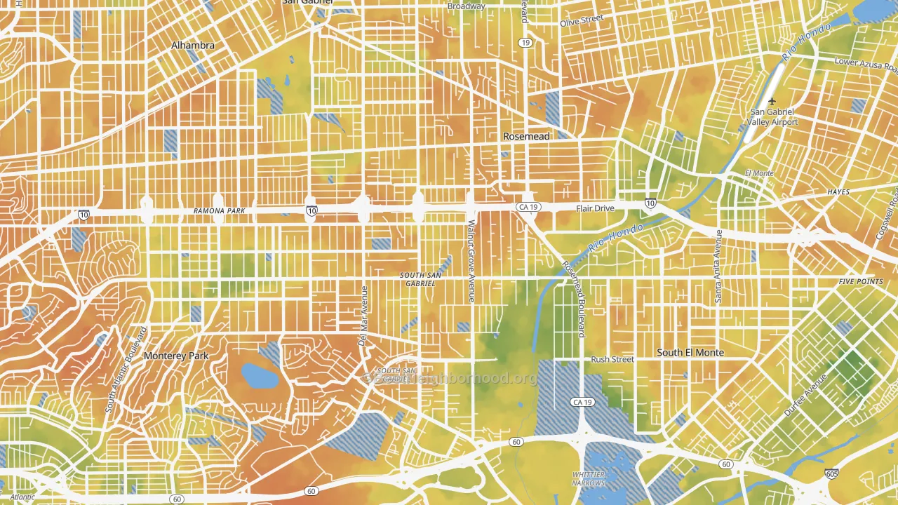 Bike Grade map of Rosemead, CA