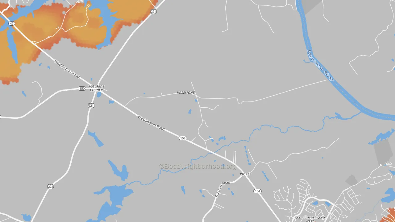 Bike Grade map of Rosemont, GA