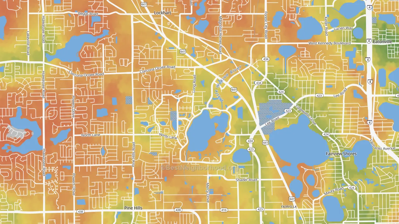 Bike Grade map of Rosemont, Orlando, FL