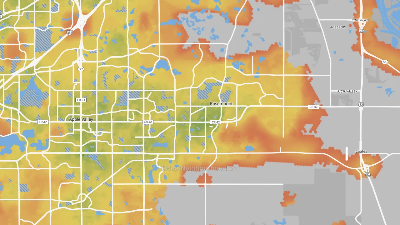 Bike Grade map of Rosemount, MN