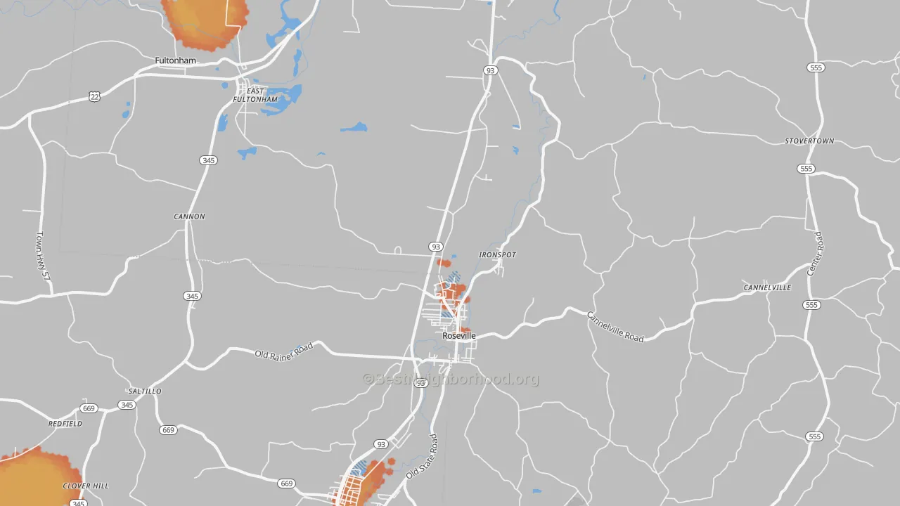 Bike Grade map of Roseville, OH