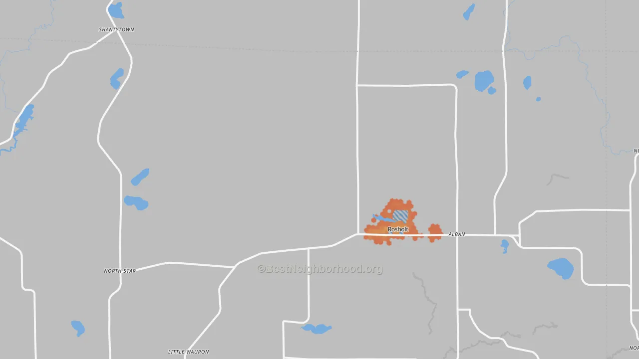 Bike Grade map of Rosholt, WI