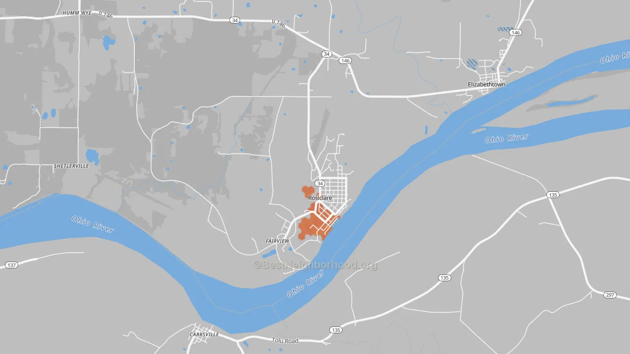 Bike Grade map of Rosiclare, IL