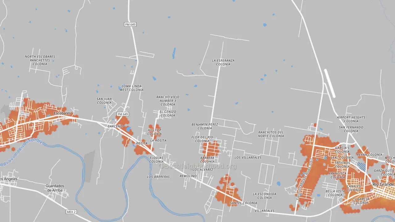 Bike Grade map of Rosita, TX