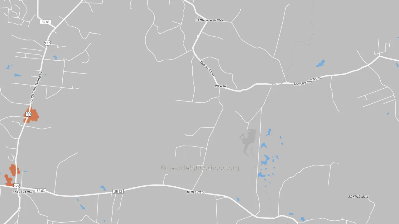 Bike Grade map of Roslin, TN