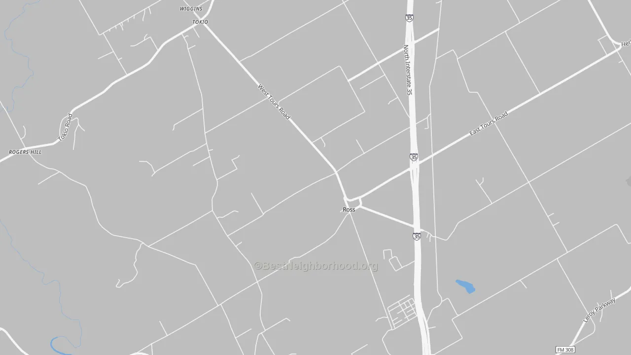 Bike Grade map of Ross, TX