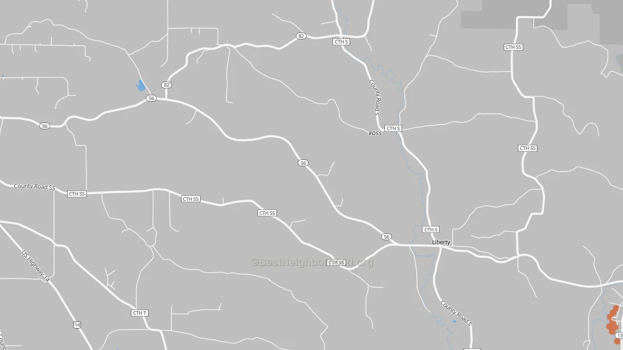 Bike Grade map of Ross, WI