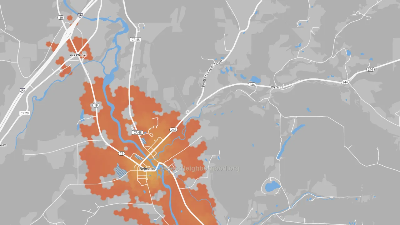 Bike Grade map of Rossburg, NY