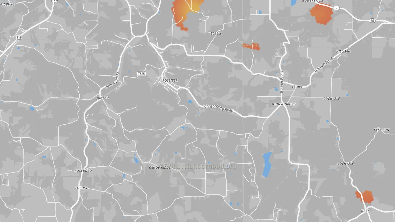 Bike Grade map of Rossiter, PA