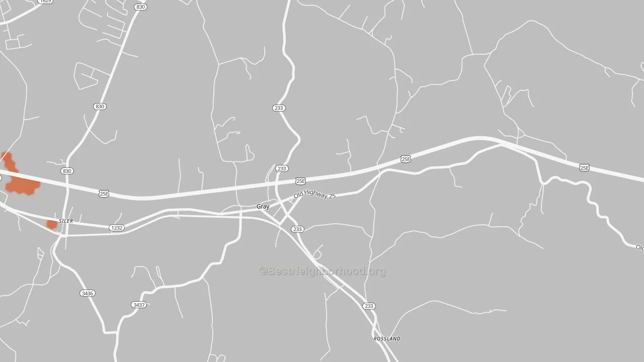Bike Grade map of Rossland, KY