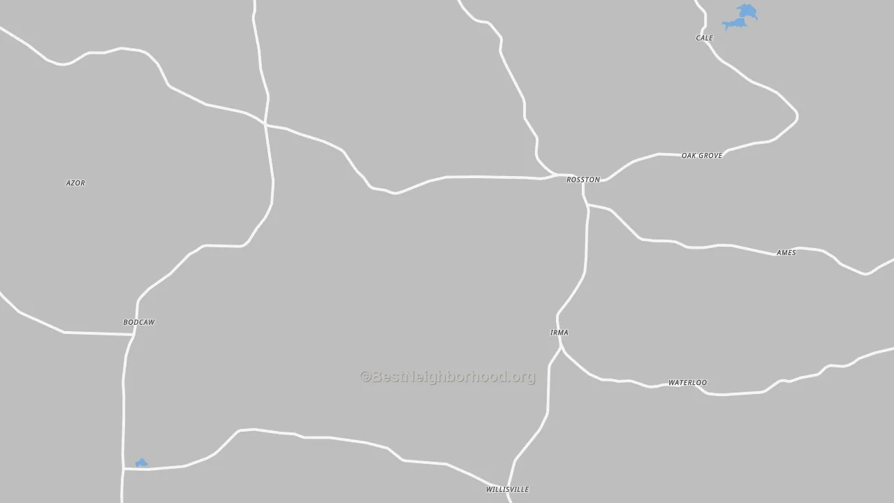 Bike Grade map of Rosston, AR