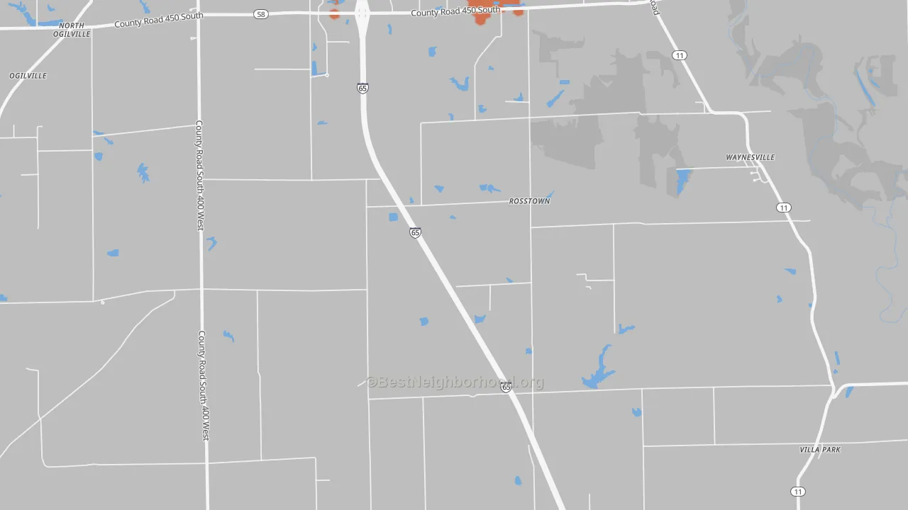 Bike Grade map of Rosstown, IN