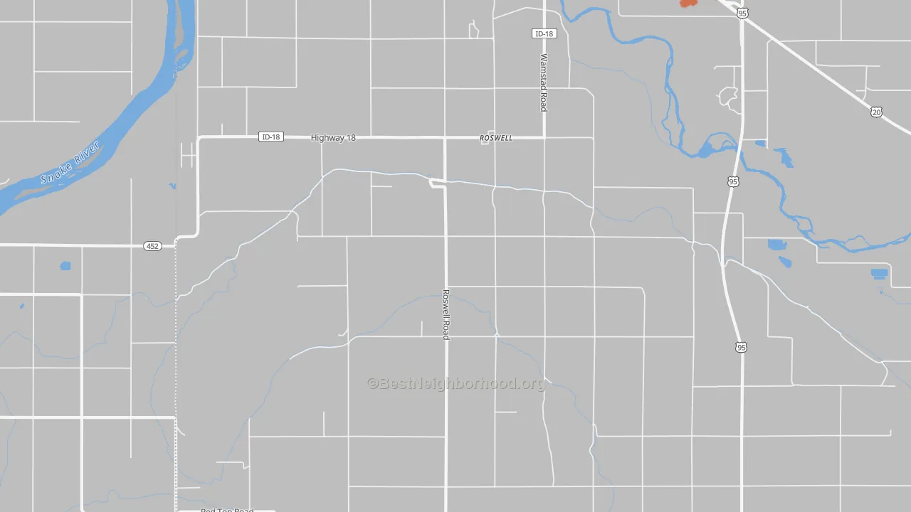 Bike Grade map of Roswell, ID