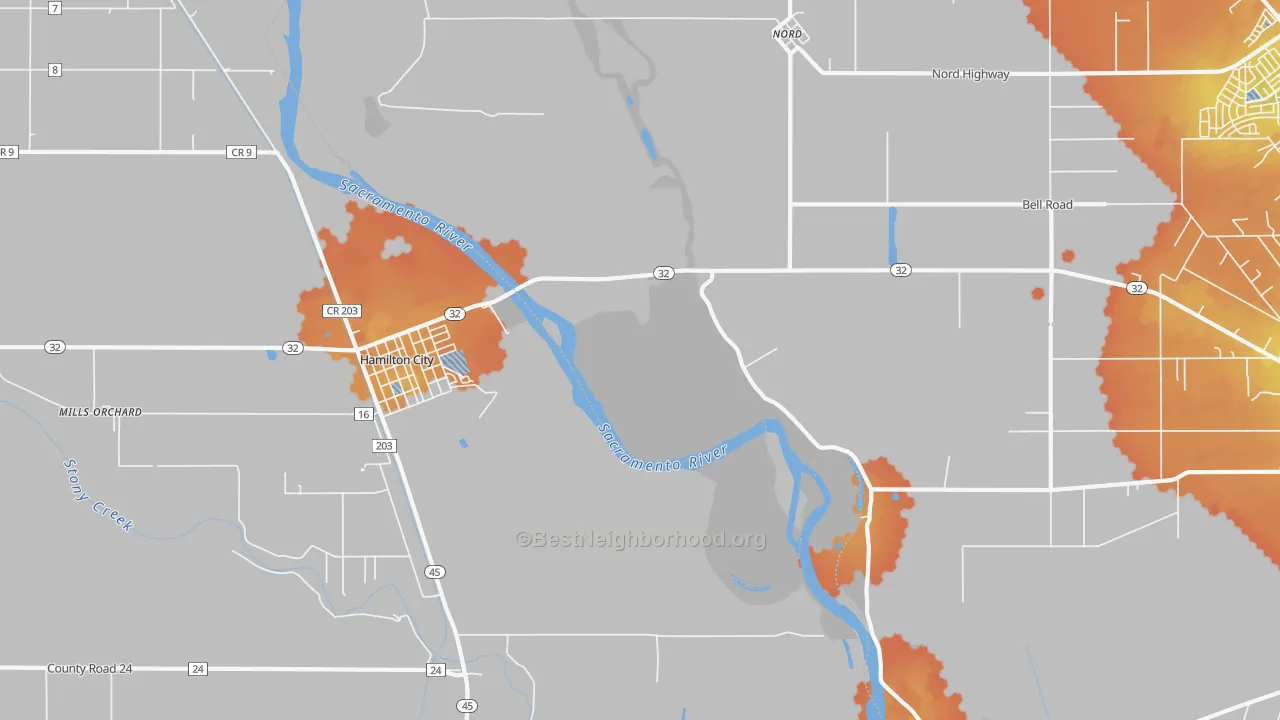 Bike Grade map of Rotavele, CA