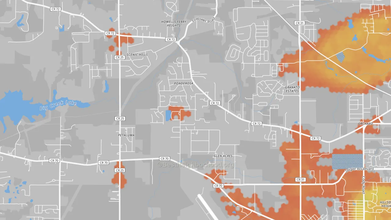 Bike Grade map of Rothfield, Semmes, AL