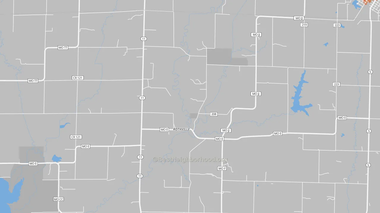 Bike Grade map of Rothville, MO