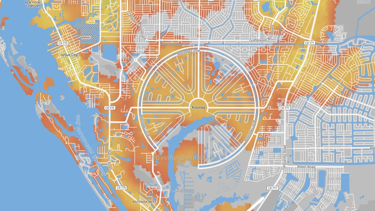 Bike Grade map of Rotonda, FL
