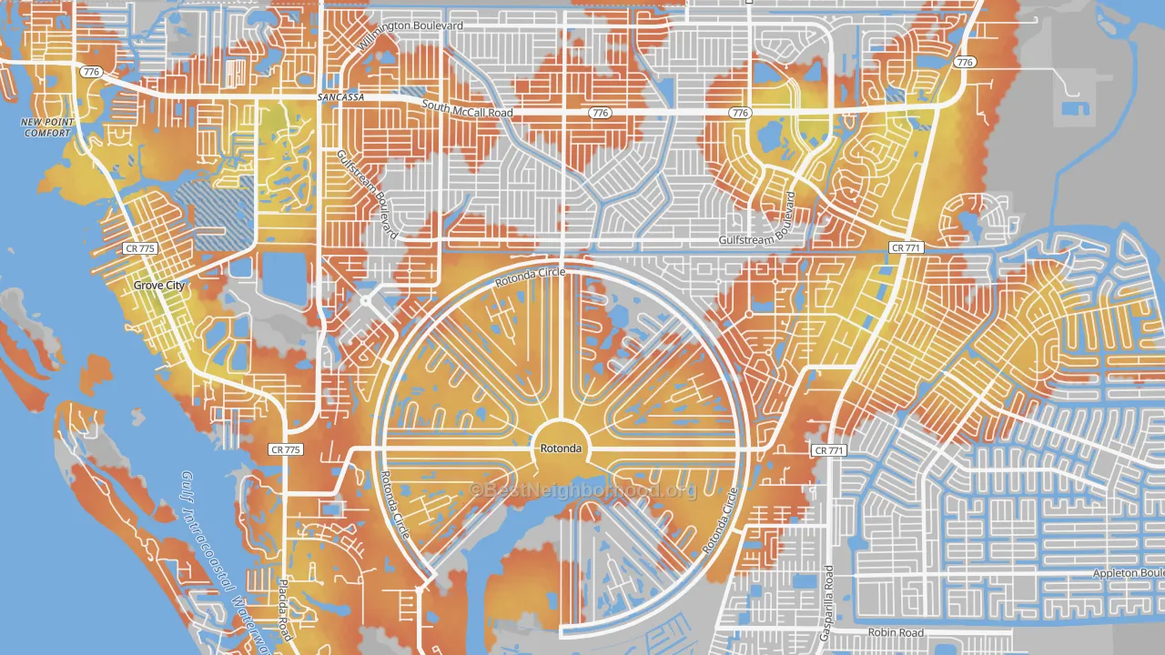 Bike Grade map of Rotonda West, FL