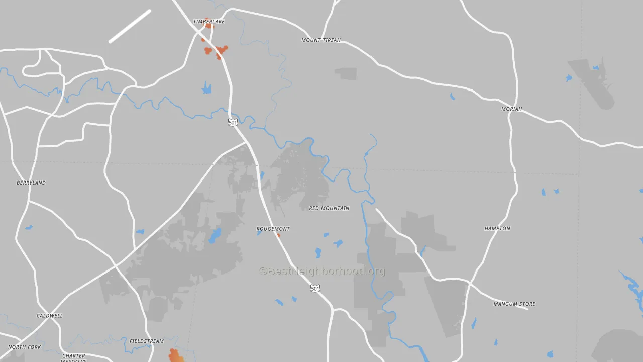 Bike Grade map of Rougemont, NC