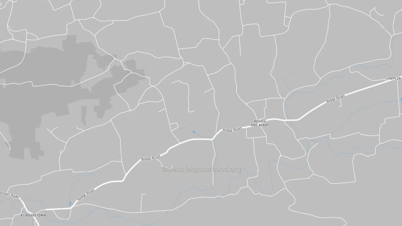 Bike Grade map of Rough And Ready, PA
