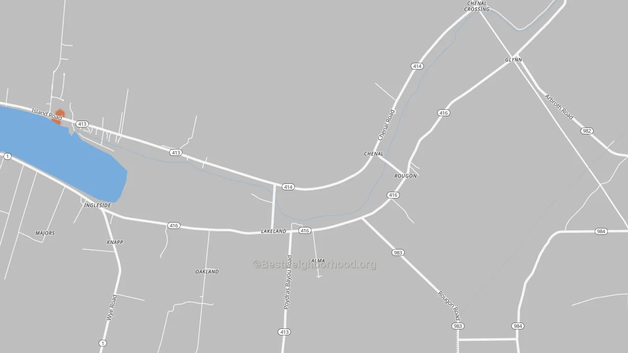 Bike Grade map of Rougon, LA