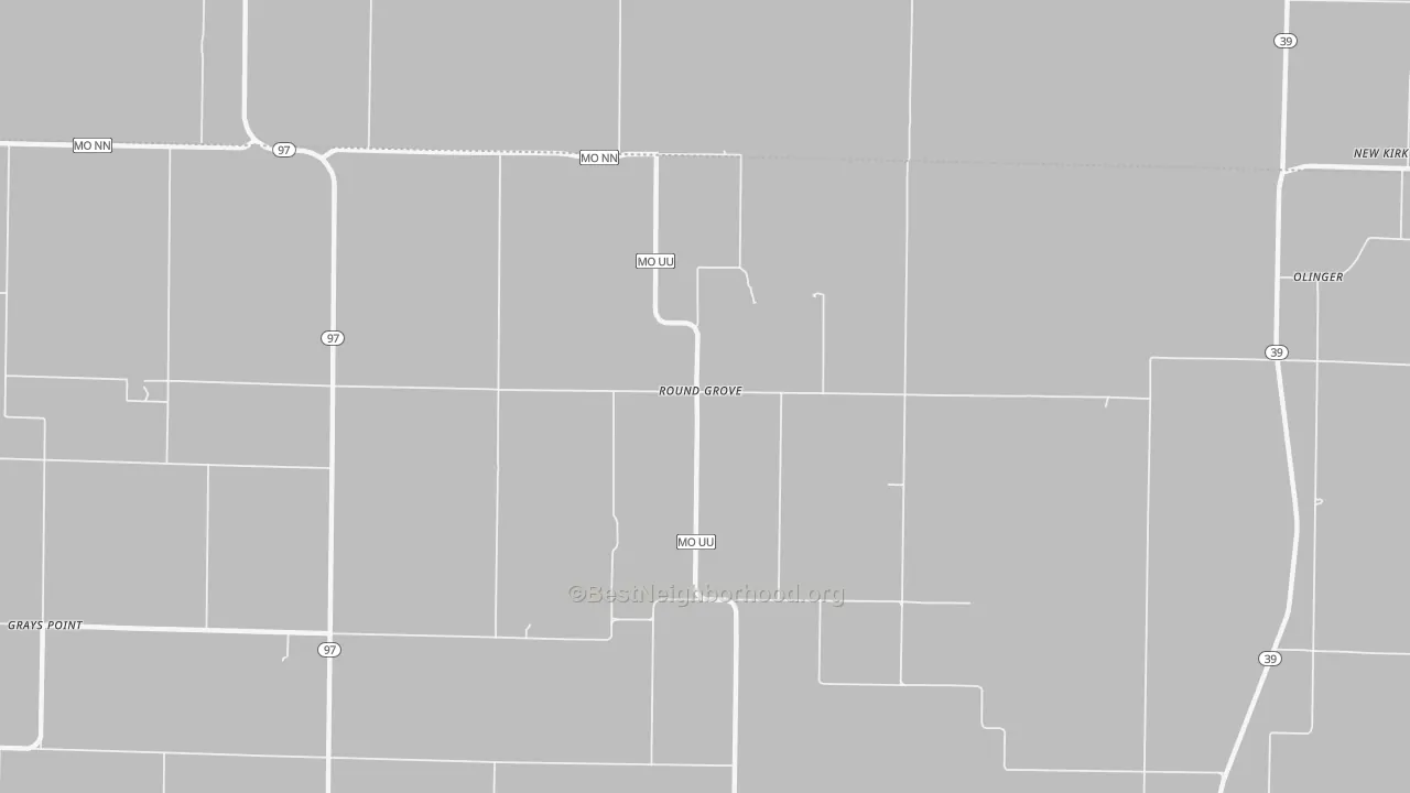 Bike Grade map of Round Grove, MO