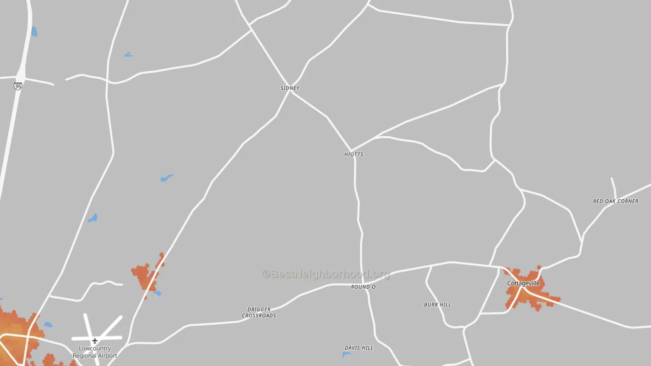 Bike Grade map of Round O, SC