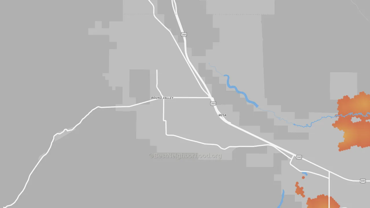 Bike Grade map of Round Valley, CA