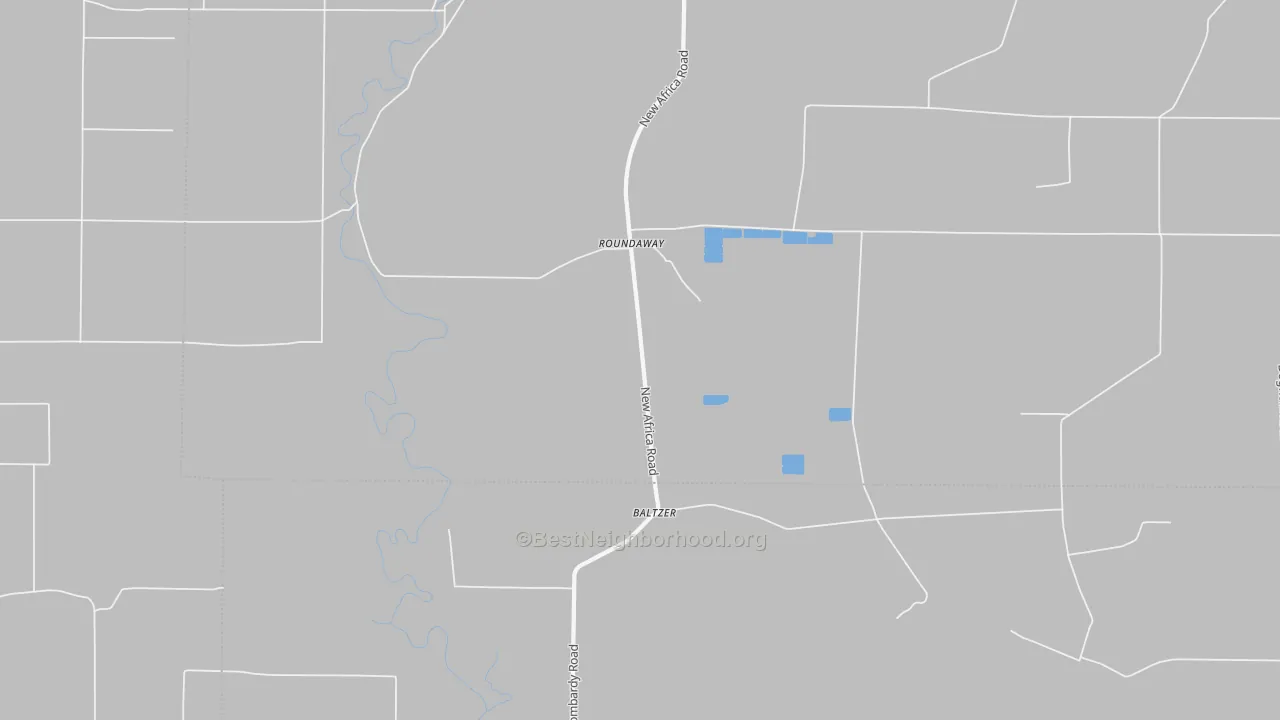 Bike Grade map of Roundaway, MS