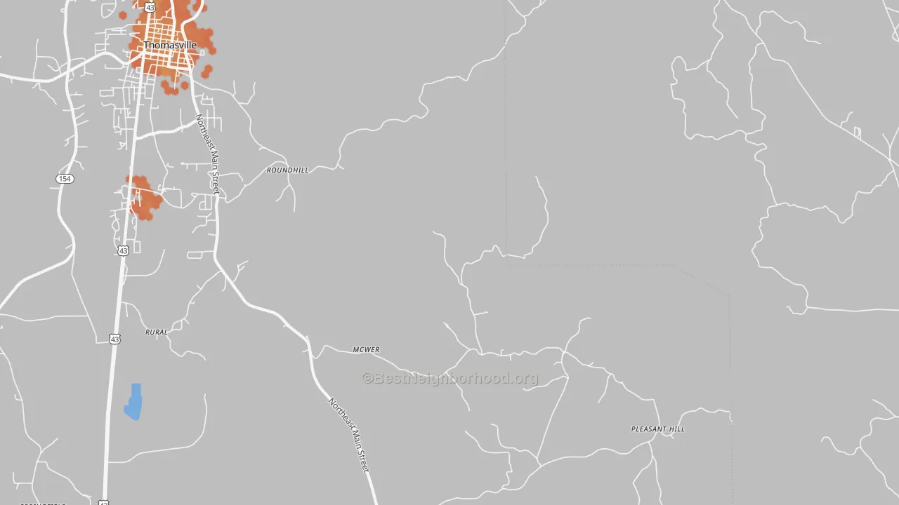 Bike Grade map of Roundhill, AL