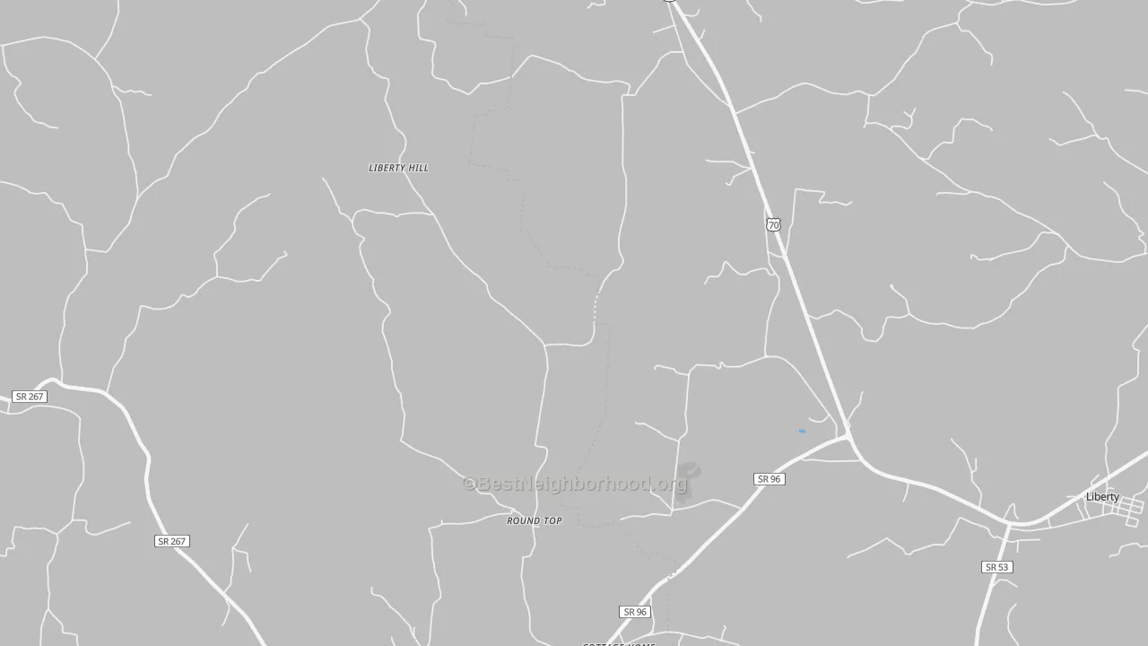Bike Grade map of Roundtop, TN
