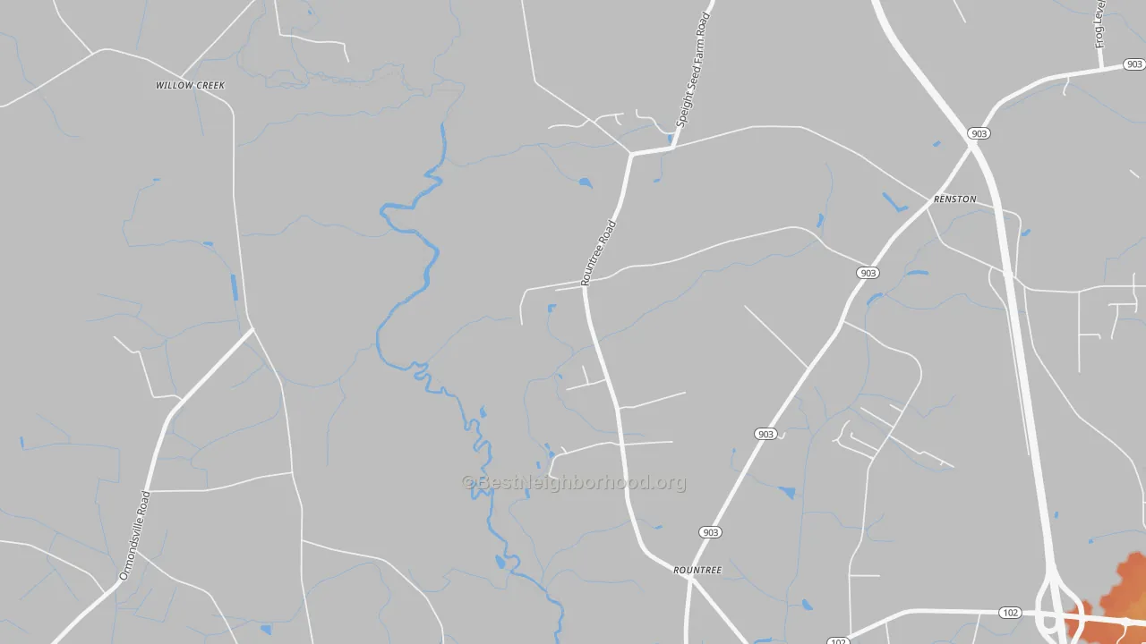 Bike Grade map of Rountree, NC
