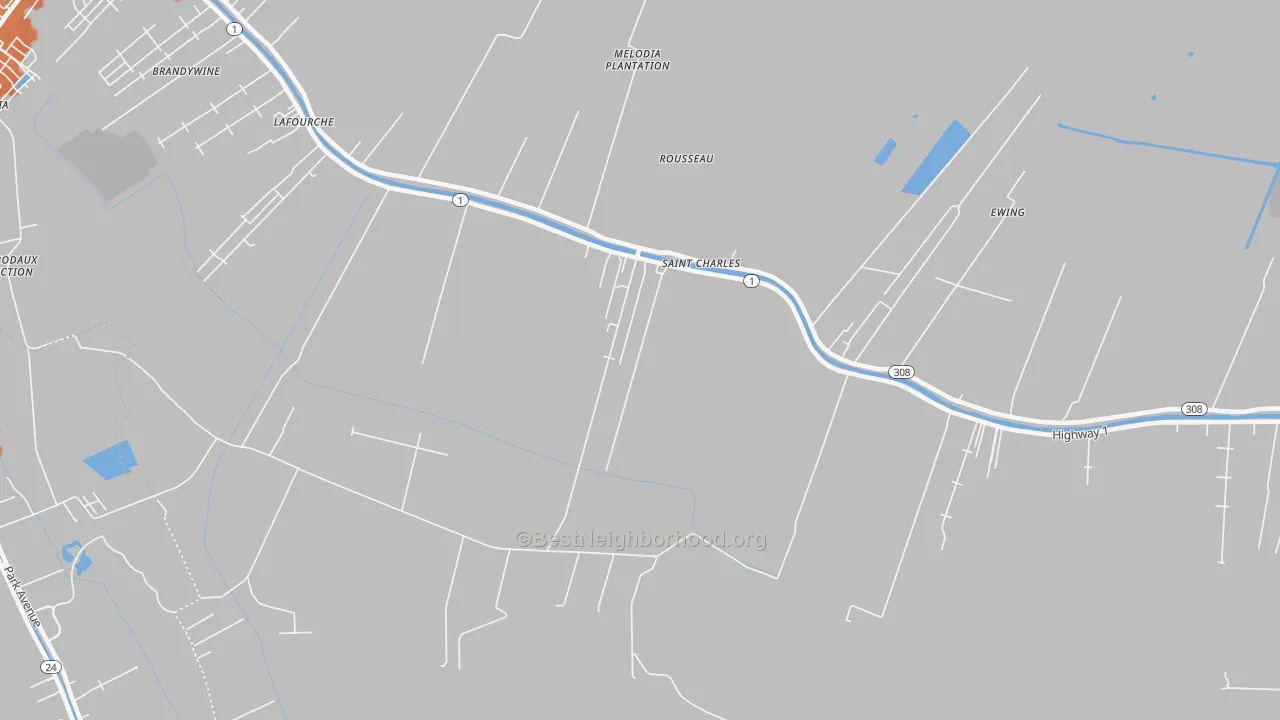 Bike Grade map of Rousseau, LA