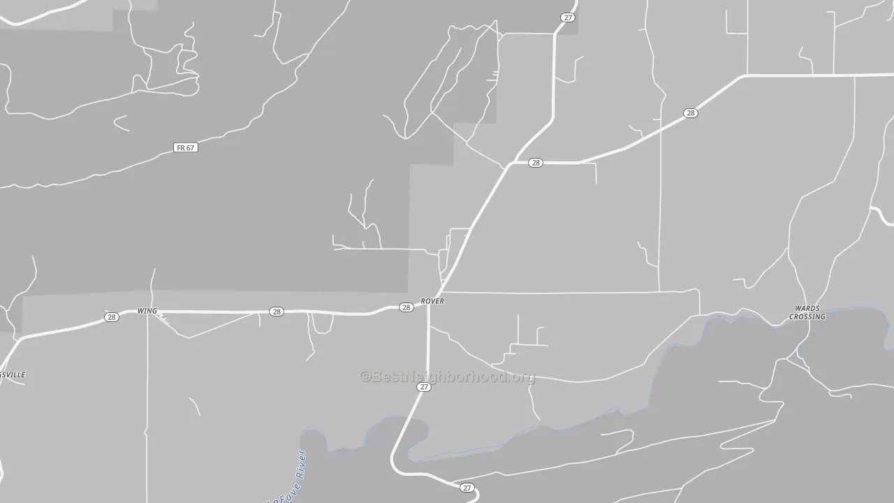 Bike Grade map of Rover, AR