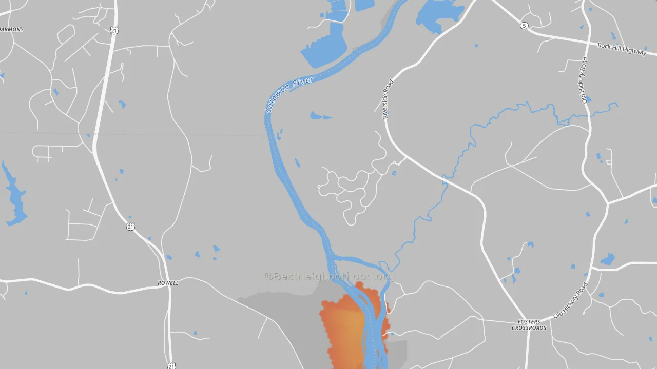 Bike Grade map of Rowell, SC