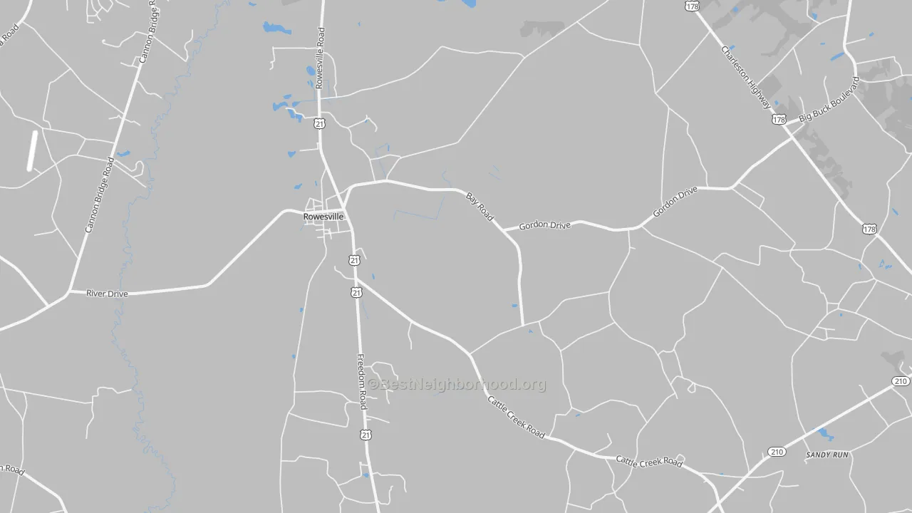 Bike Grade map of Rowesville, SC