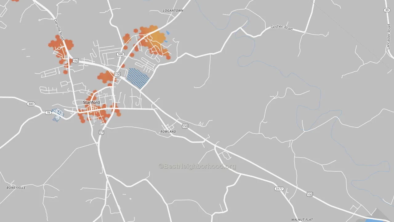 Bike Grade map of Rowland, KY