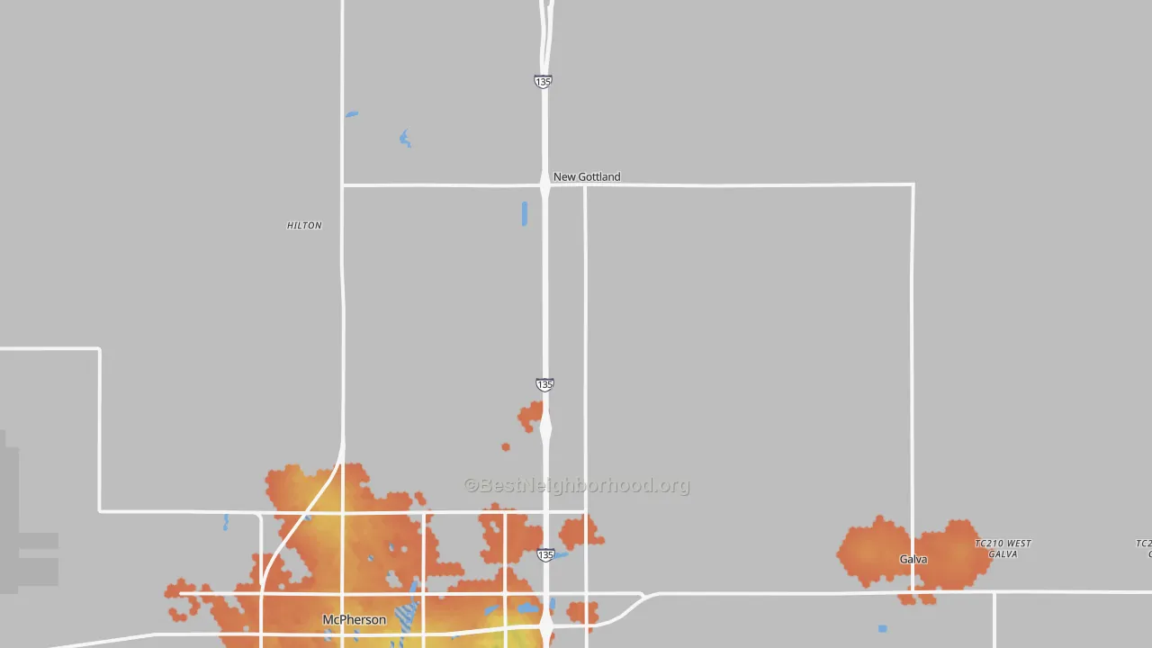 Bike Grade map of Roxbury, KS