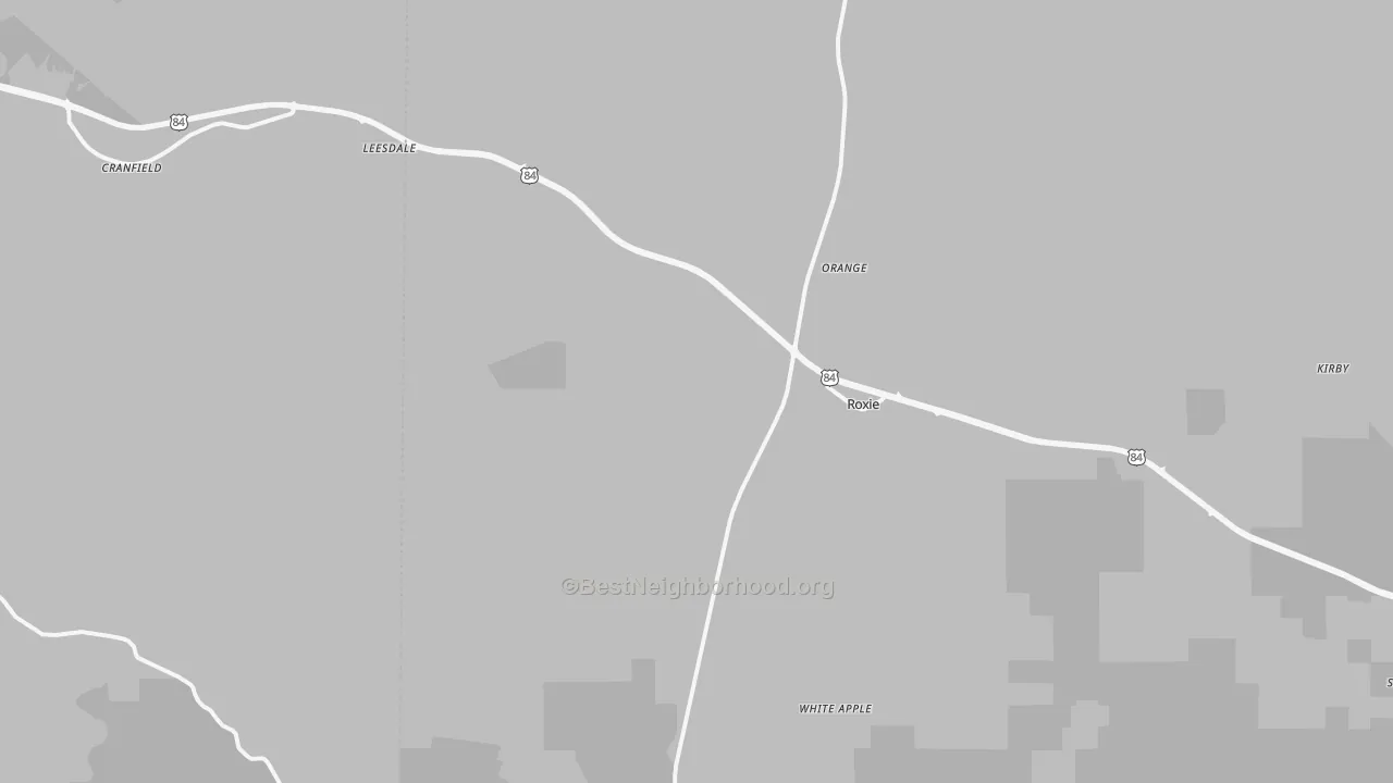 Bike Grade map of Roxie, MS