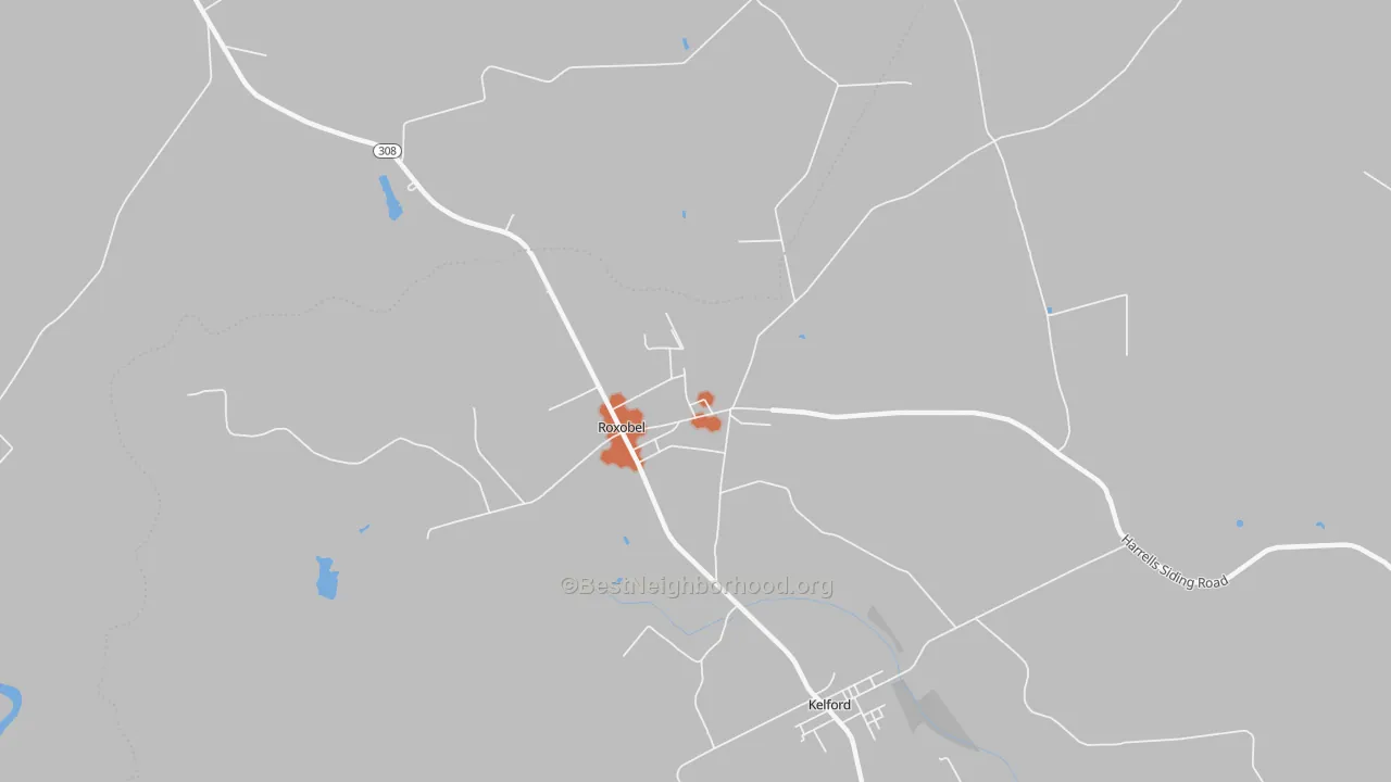 Bike Grade map of Roxobel, NC
