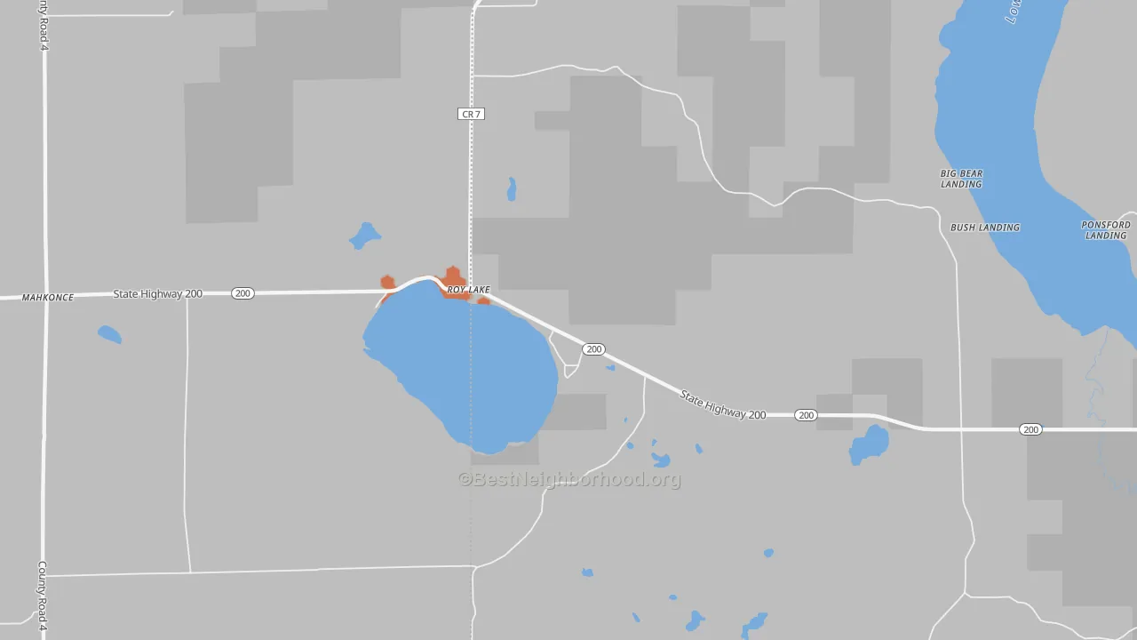 Bike Grade map of Roy Lake, MN